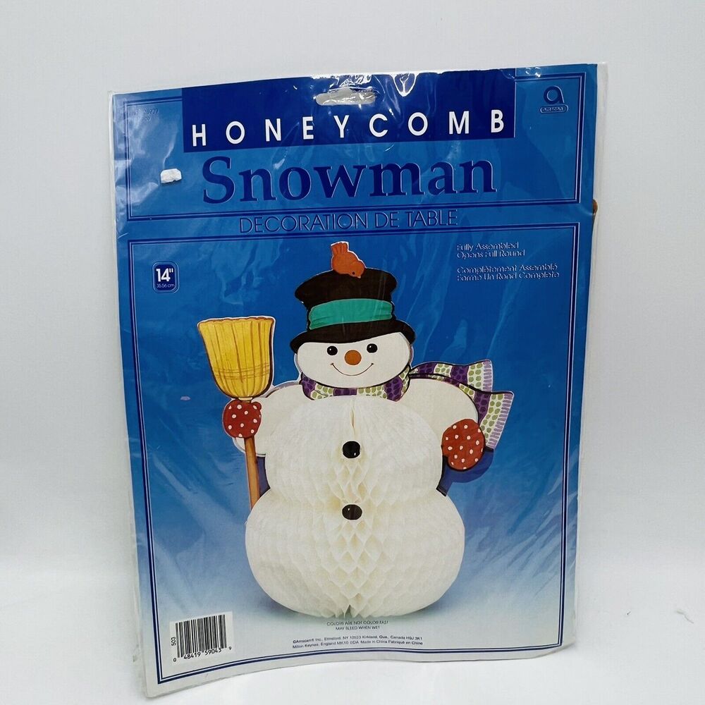 Amscan Honeycomb Snowman Table Decoration Fully Assembled One Piece New